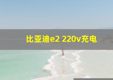 比亚迪e2 220v充电